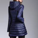 2022 Long Duck Down Parka Warm Feather Jacket For Women Winter Large Size Down Coats Ultra Light Quilted Hooded Coats