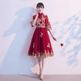 Toast Dress Show 2025 New Medium And Long-Term Wedding Girl Can Usually Wear Back To The Door Plain Dress Evening