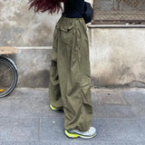 Drawstring Parachute Cargo Pants-Outfit