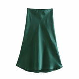 2025 New Tight Waist Simple Set Solid Color Lirt Solid Color Half Body