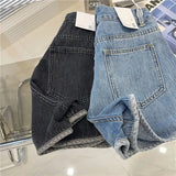 Shorts Women's Summer 2023 New Design Sense Circular Arc Color Wrap Edge Loose Long And Wide Leg Hot Pants-Outfit