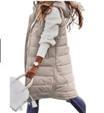Casual Solid-Colored Hooded Sleeveless Sleeveless Vest Coat