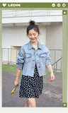 Deeptown Purple Jean Jacket Autumn Korean Fashion Clothing Loose Casual Jacket 2020 Womens Outerwear Solid Coat All-match