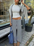 Striped Drawstring Low Waist