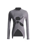 Toloer Girl Wind Knit Sweater Female 2024 Summer New Half High Collar Slim Show Thin Kink Senior Sense Hollow Top-Outfit