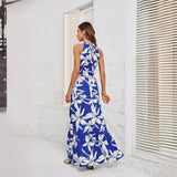 Shooting Women's Summer New Fashion Print Round Collar Sexy Dress Dress