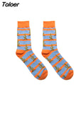 Men Socks Cartoon Cactus Flower Leaf Wood Plant Harajuku Funny Happy Hip Hop Skate Male Cotton Sock Street Style