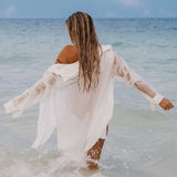 Toloer Women's Day Silk Bamboo Shirt Beach Vacation Coat Bikini Sweater Women's Swimsuit Sunscreen Cardigan