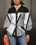 Independent Station New Fashionable Printed Ladies' Long-Sleeved Shirts From Stock-Outfit
