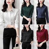Toloer Senior Sense Stripe Shirt Female Light Ripe Wind Design Sense Minority Professional Temperament High-End Long Sleeve Shirt-Outfit