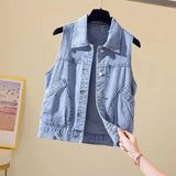 Toloer Vest Female Summer Western Style Show Thin New Korean Version Of Short Jacket Student Horse Clip Jacket Vest Female-Outfit
