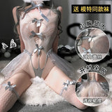 Tiffinty Lingerie Transparent Temptation Sexy Hot Pyjamas Dress Maid Uniform Free To Tease Flirting