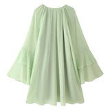 New Women's Dress In The Escape Princess Dress Gentle Chiffon Layer Lotus Leaf Side