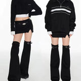 Leg Socks Pile up Socks Y2K Spicy Girl Dark Flare Leg Covers Japanese JK Women Leg Warmers Calf Boot Covers Over Knee Socks-Outfit