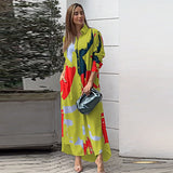 Autumn And Winter Women's New Fashion Casual Printing Loose Shirt Dress