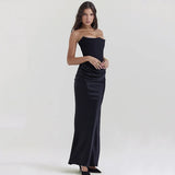Satin Corset Maxi Dress-Outfit
