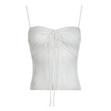 Girls Rose Jacquard Lace Splicing Satin Sling 2024 Sexy And Charming Perspective Vest Girl-Outfit