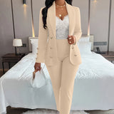 Toloer Hot Selling Sexy Wind Women's Wear For Solid Color Suit Collar Double Breasted Casual Suit Suit-Outfit