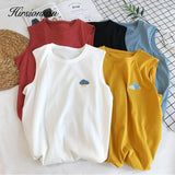 Cartoon Printed T Shirt 2019 New Summer Women Harajuku Weather Clothes sleeveless Tops Femme O-Neck Loose T