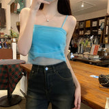 Color Design Small Sling Vest 2025 Summer New Sweet Spicy Yarn Online Clothing