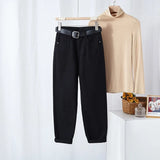 Streetwear High Waist Denim Jeans 2021 Vintage Blue Harem Jeans Female Lady Denim