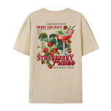 Strawberry Retro Graphic T-Shirt-Outfit