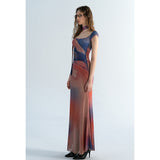 Backless Maxi Dress Women 2024 Summer Bodycon Elegant Sexy Tie Dye Outfits Ladies Birthday Party Club Dresses-Outfit