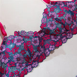 Purple Floral Lingerie Set-Outfit