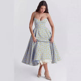 New Summer Senior Sense Princess Dress French Mesh Swing Double Sling Dress