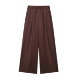 Summer New Women's Casual V-Neck Bow Tie And Suit Top Straight Trousers