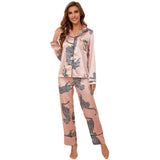 Toloer Women's Home Clothing Autumn And Winter Animal Long Sleeve Shirt Trousers Two Sets Of Pajamas Female TK-Outfit