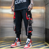 Pants Tide Brand Harlan Straps Trousers Men's Korean Version Of Hip-Hop Personality Loose Street Trend-Outfit