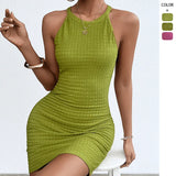Suspension Dresses 2025 Summer Fashion Sexy Roll-Sleeveless Denimable Dresses For