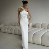 Spring-Summer Explosion Women's Metal Buckle Long Dress Dress