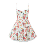 New Three-Layer Three-Dimensional Steel Ring Lace Spliced Mini Suspender Dress-Outfit