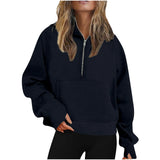 New Fall / Winter 2023 Ladies Scuba Sports Semi-Zip Yoga Dress, Loose, Short Hoodie And Velvet Hoodie-Outfit