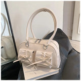 The Galactic Satchel Bow Leather Shoulder Bag-Outfit