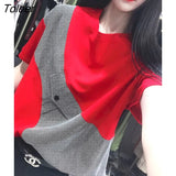 New T Shirt Women Fashion Trend Thin Cotton Short-sleeved Round Neck T-shirt Loose Large Size Casual Tops Womens