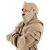 Hooded Elbow-Wearing Mask Fagroom Fagroom Faeling Fagmouse Solid-Color Coat Tunic