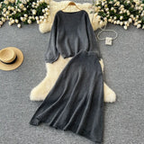 Toloer Wind Wear Take Female Korean Department Lazy Wind Loose Versatile Long-Sleeved Knit High Waist Big Swing Sweater