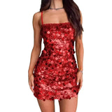Women's Glide Sling Dress Party Party Prom Babes Show Back Short Bag Hip
