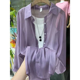 New Fashion Clothes Beaded Sunscreen Women Loose Lantern Sleeve Shirt Senior