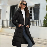 Winter Hooded Women's Cotton-Padded Jacket Women Long Slim Cotton-Padded Jacket Warm Down Cotton-Padded Jacket Women's Coat-Outfit