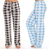 Classic Plaid Home Casual Trousers Loose