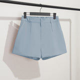 Toloer White Suit Shorts Female Black Summer Thin 2024 New Loose High-Waist A-Line Casual Wide-Leg Hot Pants-Outfit