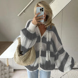 2025 Explosion Easing Loose Lazy Striped Sweater