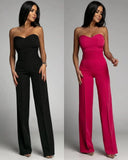 Fashion Tube Top Long Jumpsuit Women Elegant Temperament Tube Top Wide-leg Jumpsuit Women 425-1-Outfit