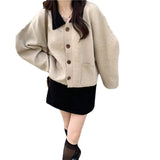 Polo Coloured Sweater Cardigan Coat Girl 2024 New Fashion Sweater Sweater Girl-Outfit