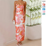 Women's Summer Printed Sleeveless Vest Slings Sexy Body-Body-Cuffed Dress Summer