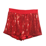 Shooting Babes Shiny Shiny Splicing Loose Waist Shorts Design Feel Thin Broad Leg Hot Pants